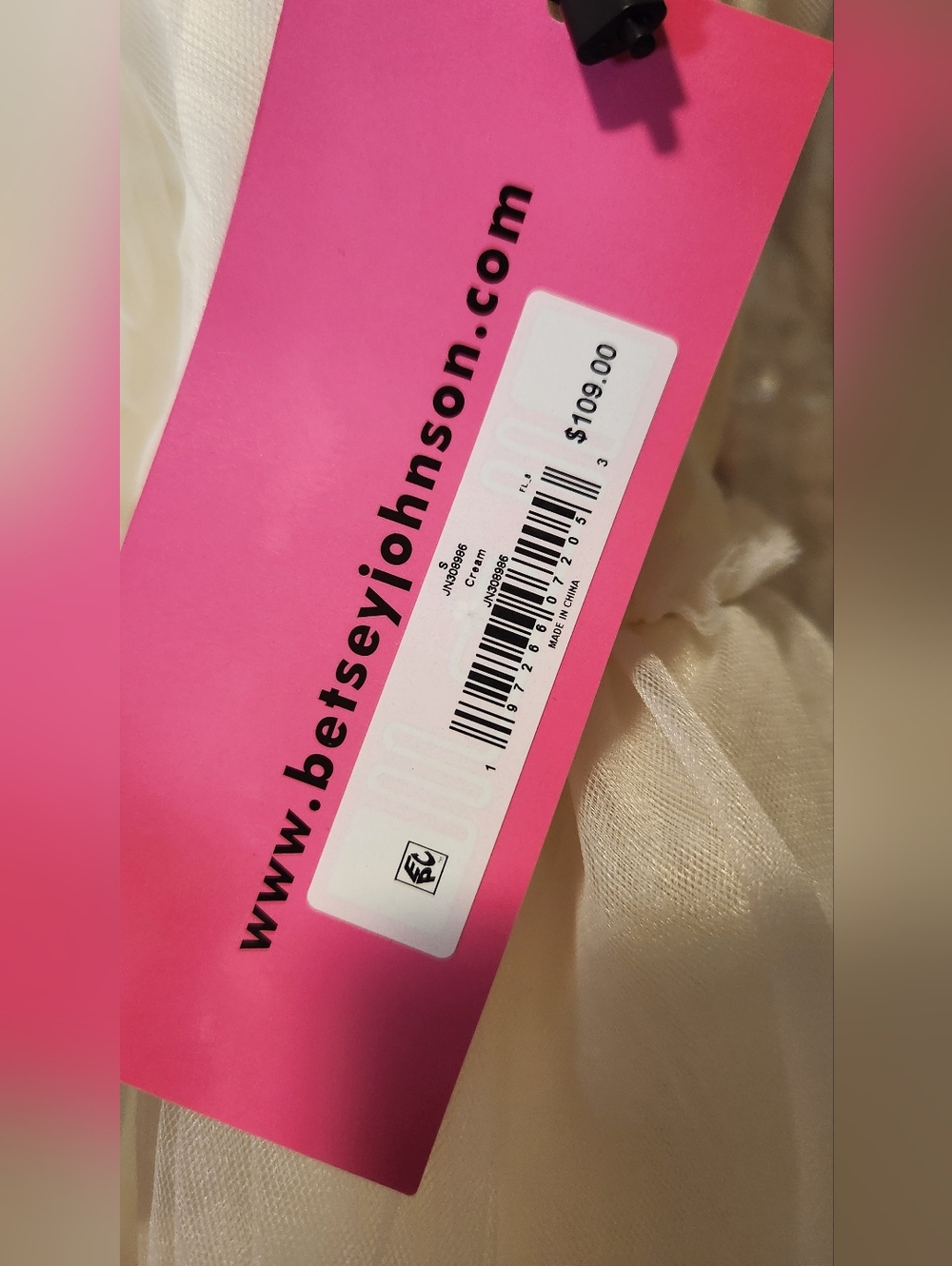NWT Betsey Johnson Cream Tiered Tulle Mini Dress Size S - Picture 13 of 16